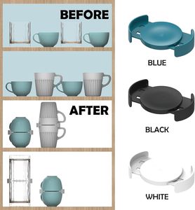 Paquete de 6 cajas de almacenamiento para tazas de café, estante para armario de cocina, estante de almacenamiento para tazas de café y apilador de tazas de té - Product Image 5