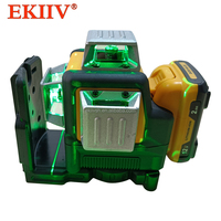 EKIIV Niveaux laser 3D polyvalents 12 lignes Niveau laser vert vertical horizontal à 360 degrés pour la construction