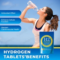 Comprimés d'hydrogène moléculaire H2 de marque privée OEM puissants antioxydants et meilleure hydratation 120 comprimés pour adultes comprimés d'hydrogène H2