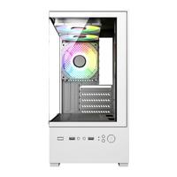 Boîtier de PC Gamer M-ATX/ITX en Alliage d'Aluminium Noir/Blanc, Tour Moyenne, Prise en Charge Carte Graphique 280mm, Verre Trempé - Vente Flash