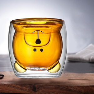 Venda quente Bonito Gato Urso Café Leite Copos Copo De Vidro Borosilicato Colorido Adequado Para Uso Doméstico - Product Image 4