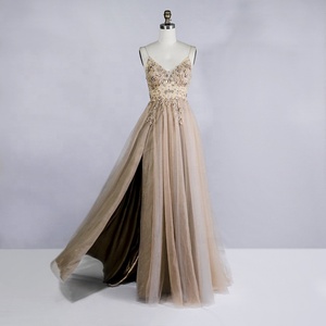 Factory Illusion Top Pearl Beaded Lace Bridal Gown High Slit Evening <strong>Dresses</strong> Turkey Elegant Real <strong>Debut</strong> Gown Evening <strong>Dresses</strong> - Product Image 6