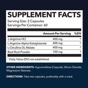 Capsules de L-Arginine Premium 120 Capsules Soutien Musculaire et Endurance pour Adultes Complément de L-Arginine - Product Image 3