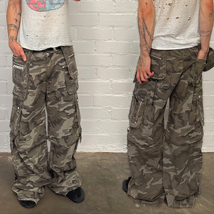 Vintage Multi Pocket Camouflage Trousers Carpenter Baggy <b>Cargo</b> <b>Pants</b> Custom Oversized Wide Leg Streetwear <b>Work</b> Camo <b>Pants</b> Men - Product Image 1