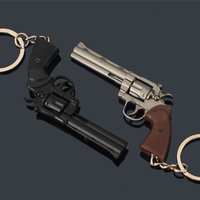 Revolver argenté 70 mm, logo personnalisé, jouet pistolet porte-clés, réaliste, 7 cm, forme de pistolet en métal, assemblage