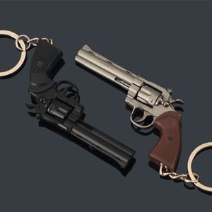 Revolver argenté 70 mm, logo personnalisé, jouet pistolet porte-clés, réaliste, 7 cm, forme de pistolet en métal, assemblage - Product Image 3