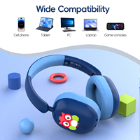 Casque sans fil supra-auriculaire LOBKIN pour enfants avec micro, autonomie de 5,4 h, volume limité à 85 dB, 35 h d'autonomie, cordon AUX - Design mignon et pliable