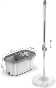 Household Floor Cleaning Adjustable Rotating Spinning <b>Mops</b> 360 Degree Magic Self Wash <b>Turbo</b> Flushing <b>Mop</b> and Bucket Set - Product Image 3