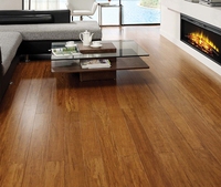 Plancher en bambou tissé carbonisé, design traditionnel, couleur naturelle, imperméable et résistant à l'humidité, moyen