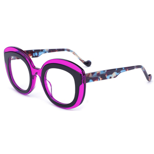 Chất lượng cao tùy chỉnh quang cảnh tượng khung cho phụ nữ quá khổ theo toa Acetate Kính mắt đầy màu sắc thiết kế thời trang - Product Image 1