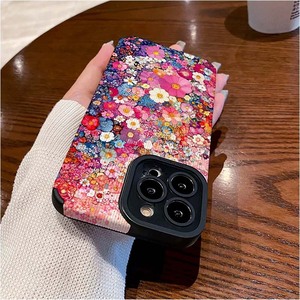 Custodia per cellulare in TPU con stampa floreale rosa a schermo intero in pelle artificiale per iPhone X, XR, 11, 12, 13, 14, 15, 16, 17, 18 Pro Max - Product Image 4