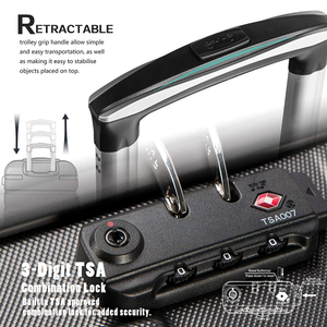 Actory-carrito retráctil para mujer, juego de equipaje de 4 ruedas con cerradura TSA - Product Image 2