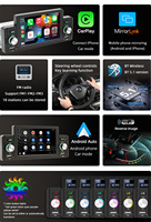 Autoradio tactile 5'' 1DIN avec port USB et AUX, bande FM, Android Auto, lecteur MP5, fonction chargeur de voiture