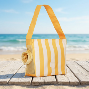 Sac à dos pour animaux de compagnie en coton rayé, léger, lavable, pliable et confortable, capacité 5 kg - Jaune - Product Image 3