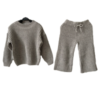 Ensemble de costume à manches longues pour bébé et enfant, pull tricoté, neutre, personnalisé, hiver
