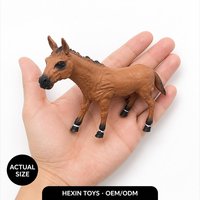 Figurine de rhinocéros réaliste en PVC écologique marron 58x13x33cm, jouet éducatif pour enfants, décoration de bureau, pour garçons et filles