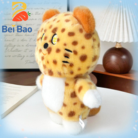 Échantillon Gratuit Peluche Kawaii Léopard Porte-Bonheur avec Yeux en Forme de Signe Dollar Yen, Jouets en Peluche Doux en Gros, Cadeau Porte-Bonheur et de Prospérité