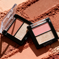 Créez votre propre logo – Palette 2-en-1 blush et illuminateur – Blush mat et illuminateur scintillant – Poudre fine et soyeuse longue tenue pour les joues