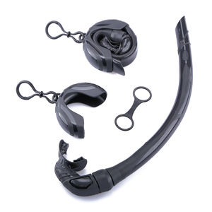 Mini boyutu Roll up silikon yüzme solunum tüpü islak ücretsiz dalış şnorkel şnorkel ile sert tutucu kabuk - Product Image 1