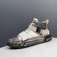 Bottes décontractées pour hommes de haute qualité recouvertes de caoutchouc avec semelles en caoutchouc pur en cuir de mouton augmentant la hauteur Caractéristiques imperméables