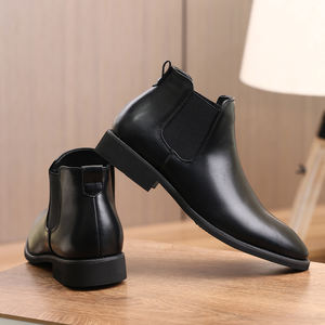 Elegantes Botas Chelsea Italianas para Hombre, Zapatos de Vestir Formales con Capa Superior de Cuero - Product Image 6