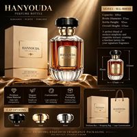 Flacon de parfum vintage gravé en relief de 100 ml, flacon pulvérisateur en verre vide, parfum Oud Arabe, capuchon extérieur noir, pompe pulvérisatrice dorée
