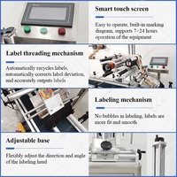 Machine automatique d'application d'étiquettes plates pour scellage de sachets en plastique, avec plateau de placement carré pour petites boîtes de conserve