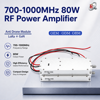 Modul Amplifier Rf GaN 80W 700-1000MHz yang Dapat Disesuaikan, Modul Rf Anti-Drone dengan VCO Terintegrasi