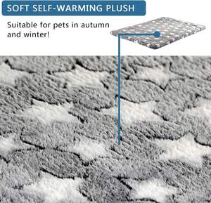 Cama para Perros con Diseño de Caja, Reversible (Frío y Cálido), Lavable a Máquina, para Perros Pequeños a Extra Grandes, Gris Marino con Diseño de Estrellas - Product Image 2