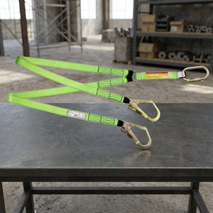 Cordon de sécurité vert pour protection antichute, réglable, avec mousquetons, pour travaux d'escalade - Product Image 3