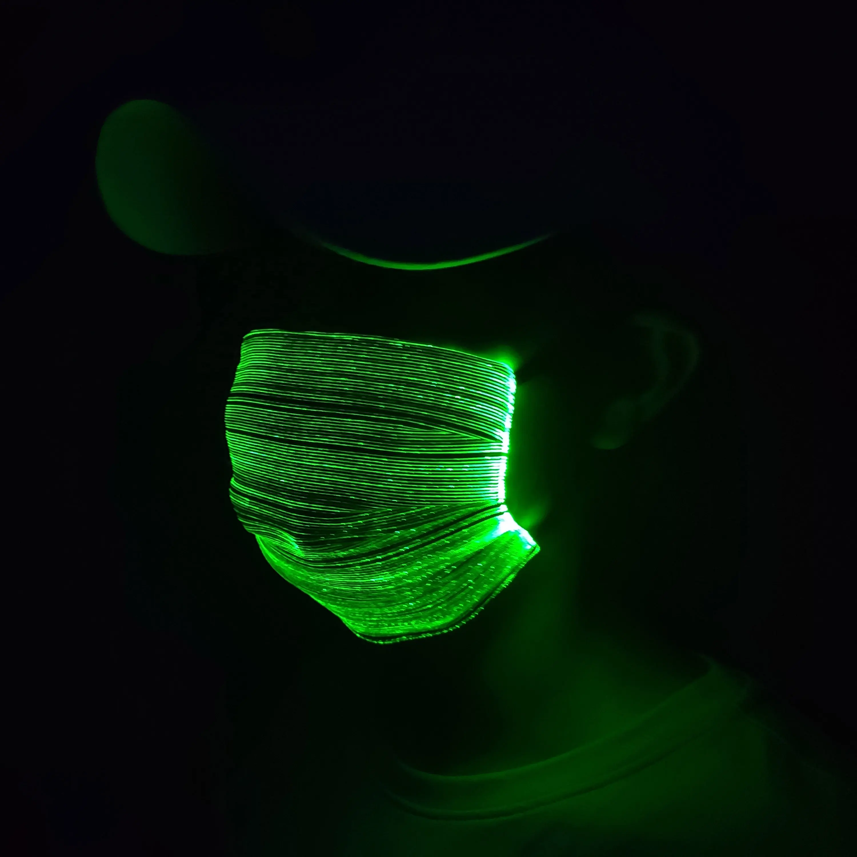 クリスマスパーティーフェスティバルダンス7色LEDライトアップフェイスマスクUSB充電式光る発光防塵マスク
