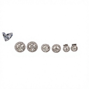 925 <b>Silver</b> Moissanite <b>Stud</b> <b>Earrings</b> Round Brilliant Iced Out Claw <b>Set</b> Ear <b>Studs</b> for Wedding Party Gift - Product Image 5