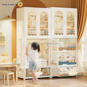 만화 더블 도어 접이식 옷장 없음 설치 성인 보관 캐비닛 교수형 옷 주최자 2 아기 옷 주최자 - Product Image 6