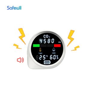 Safewill taşınabilir Wifi hava kalitesi monitör OEM karbon dioksit CO2 gaz dedektörü sıcaklık ve nem ile - Product Image 6