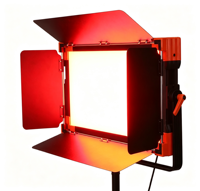 Projecteur vidéo LED RGB haute puissance 200W 2700K-9900K CCT Ra97 16 effets spéciaux DMX512 Contrôle par application Alliage d'aluminium 10000 Lux pour