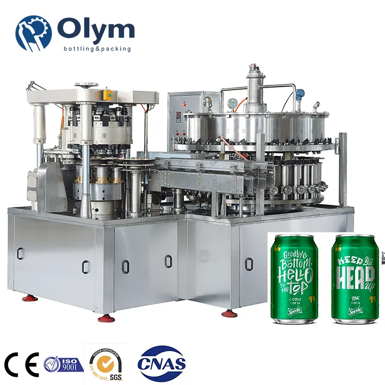 Automatische Isobare Bierlijn Energie Frisdrank Inblikken Koolzuurhoudende Drank Aluminium Blikken Vulmachine