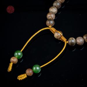 Natural Agarwood <b>Bracelet</b> for <b>Women</b> 6mm Near-Sinking Beads Mixed with Agarwood Lu Thong, Handmade Aromatic Jewelry - Product Image 3