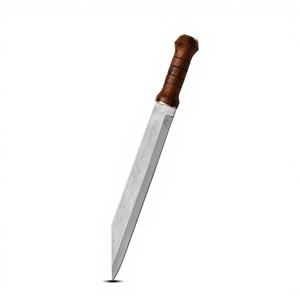 Cuchillo Vikingo Seax Hecho a Mano con Funda, Cuchillo de Guerrero Medieval con Hoja Celta de Acero de Damasco, Mango de Acero Grabado, Cuchillo de Camping - Product Image 1