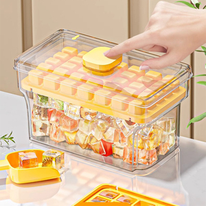 Molde para Cubitos de Hielo de 68 Compartimentos, Caja de Almacenamiento de Hielo de Grado Alimenticio para Uso Doméstico, Bandeja para Cubitos de Hielo con Caja de Almacenamiento, Accesorio de Cocina - Product Image 1