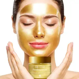 Coréia de cuidados com a pele, hidratante profundo anti-rugas peel off facial colágeno folhas de ouro 24k máscara de descascamento de ouro