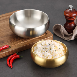 Korean Style 304 Stainless Steel Rice Bowl Gold Soup Bowl Kimchi Bowl Barbecue Bowl Dipping Sauce Dish - Product Image 3
