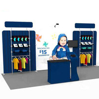 Stand d'exposition modulaire portable en aluminium de 20 pieds avec toile de fond tendue en tissu pour salons professionnels et événements