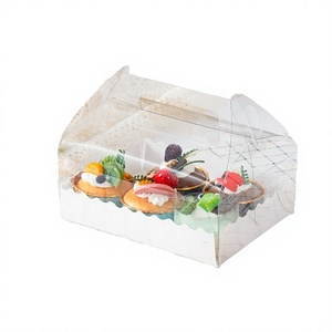 Cajas de Embalaje Rectangulares Desechables <span class=keywords><strong>Sensu</strong></span> PB299 de Plástico PET de 1 mm de Grosor para Pasteles de Té, con Asa, Impresión Offset, para Uso Alimentario - Product Image 2