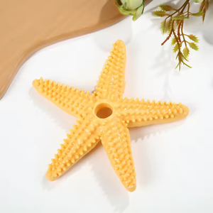 Starfish Shape <b>Squeaky</b> Molar Dog Teeth Cleaning Stick Pet Interactive Chew Toy Agressive Chewers Made of Durable Rubber - Product Image 5