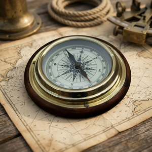 Brass Drum <b>Compass</b> <b>Antique</b> Finish Handmade Nautical Navigation Instrument Marine Decor for Wedding Gift - Product Image 1