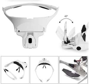 Loupe à 5 lentilles réglables et lampe, bandeau lumineux LED d'aide à la lecture, agrandissement 1,0x1,5x2,0x2,5x3,5 x - Product Image 5