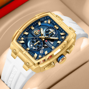 CURREN 8488 Orologi da Uomo di Lusso, Orologio da Polso al Quarzo Quadrato, Impermeabile, Luminoso, Cronografo con Data - Product Image 1