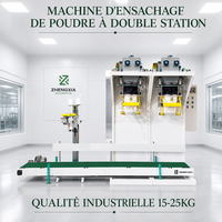 Machine d'emballage de poudre semi-automatique à double station 15kg 25kg pour ciment et son de blé industriel