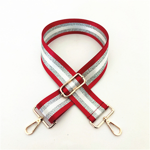 יוקרה גליטר אופנה 5 cm רחב כסף פס Crossbody כתף שקיות רצועת חגורה, מתכוונן קשת תיק ארנק שרשרת רצועות - Product Image 5