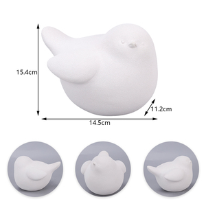 Redeco minimalista stile scandinavo Figurine animali in ceramica bianco opaco barboncino cane Figurine uccello ornamento elegante decorazione per la casa - Product Image 5